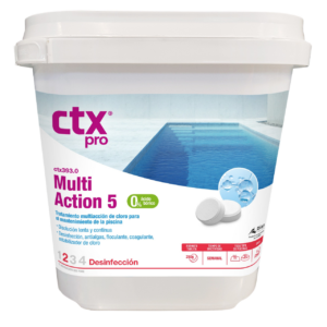 Multiactie chloortabletten voor zwembadonderhoud, 5 kg, snelle en effectieve desinfectie.
