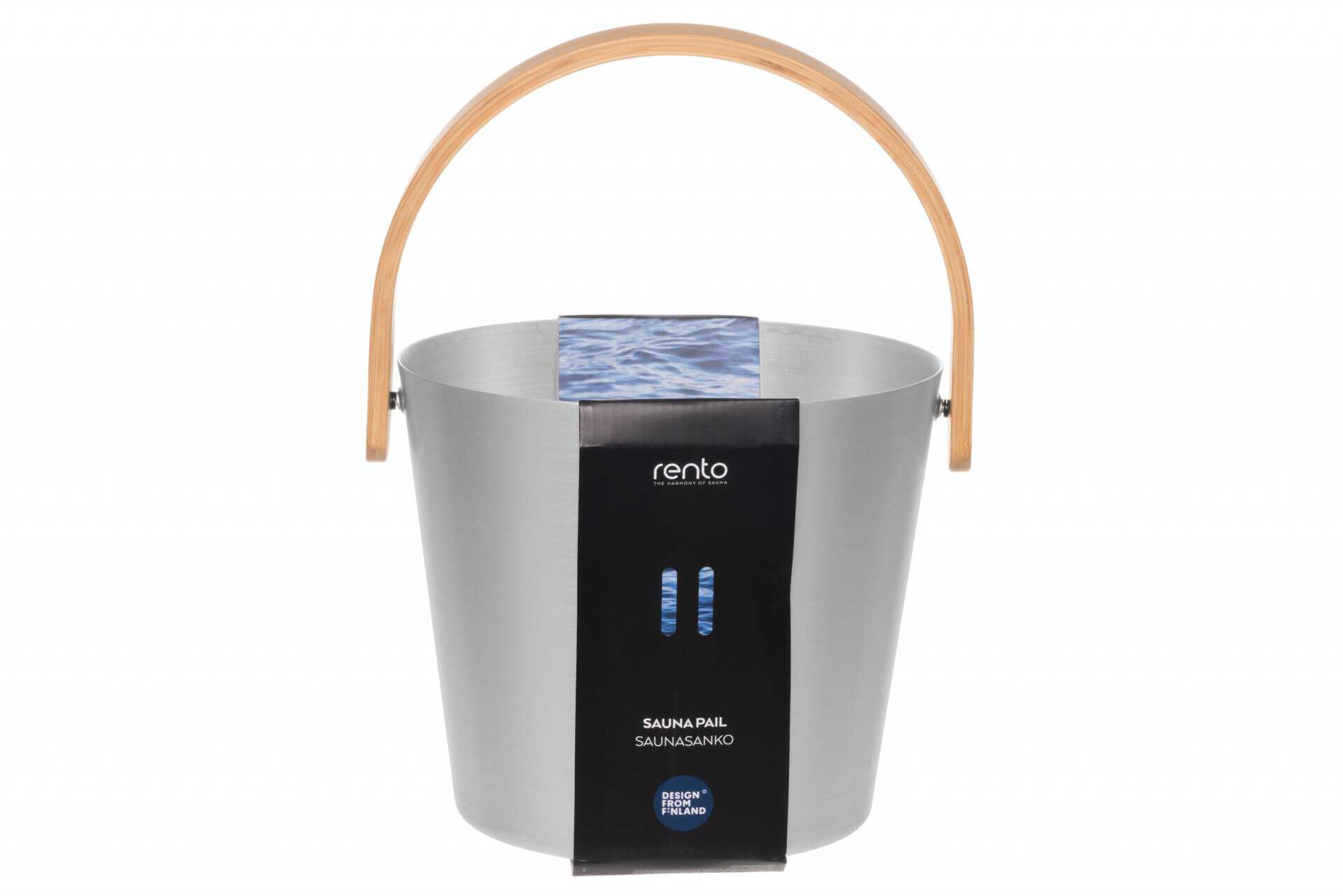 Rento Sauna Emmer met een beugel van bamboe hout - Aluminium