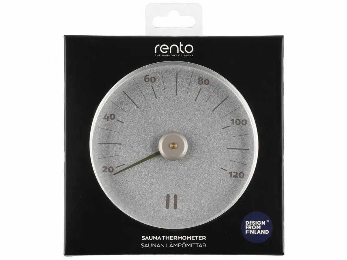 Rento aluminium thermometer rond - Zilver