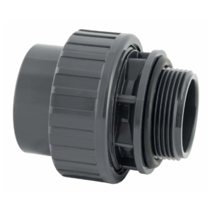 Koppeling met O-ring 63mm x 2" buitendraad 10bar - grijs