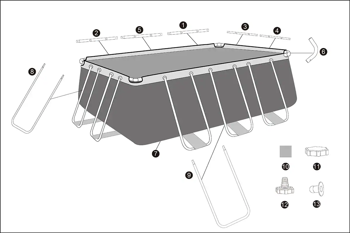 Robuust opzetzwembad met filterpomp en accessoires voor zomers plezier.