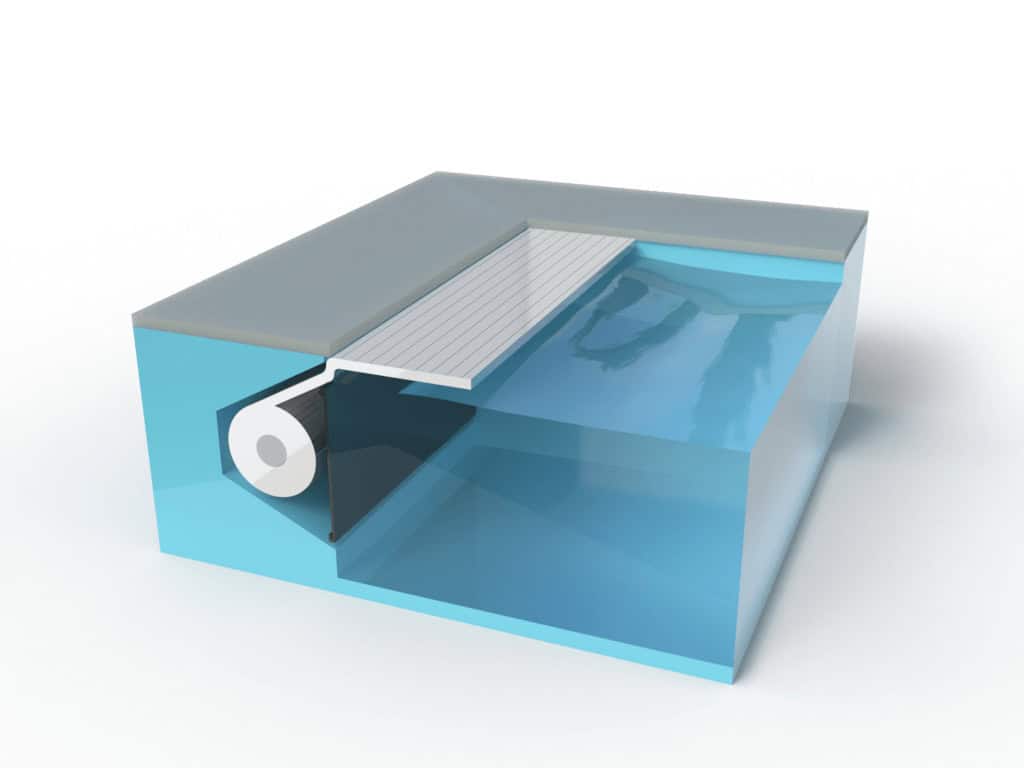 Rolluiklamellen voor zwembadbescherming en privacy.