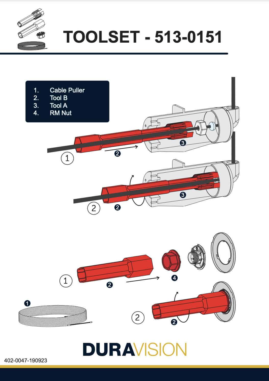 Spectravision toolset voor Adagio Pro verlichting, inclusief kabeltrekker en montagemateriaal.