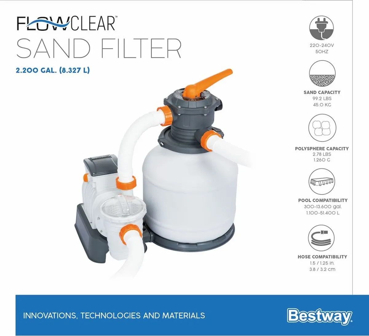 Flowclear zandfilterpomp 6,8 m³/h - Bestway