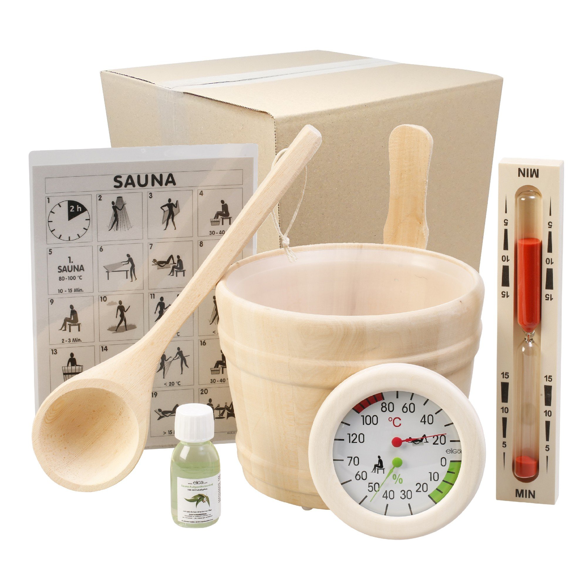 Sauna accessoires set premium 6-delig - Eliga