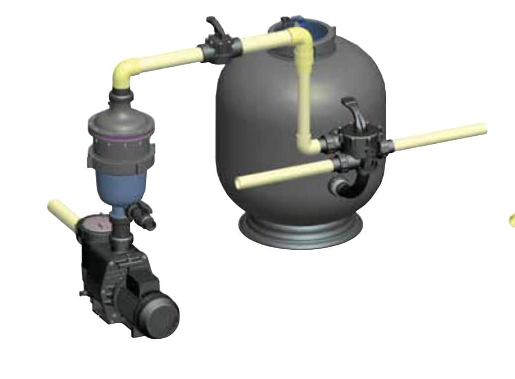 MultiCyclone voorfilter 16 voor zwembadwater tot 30m3/u, efficiënte waterfiltratie.