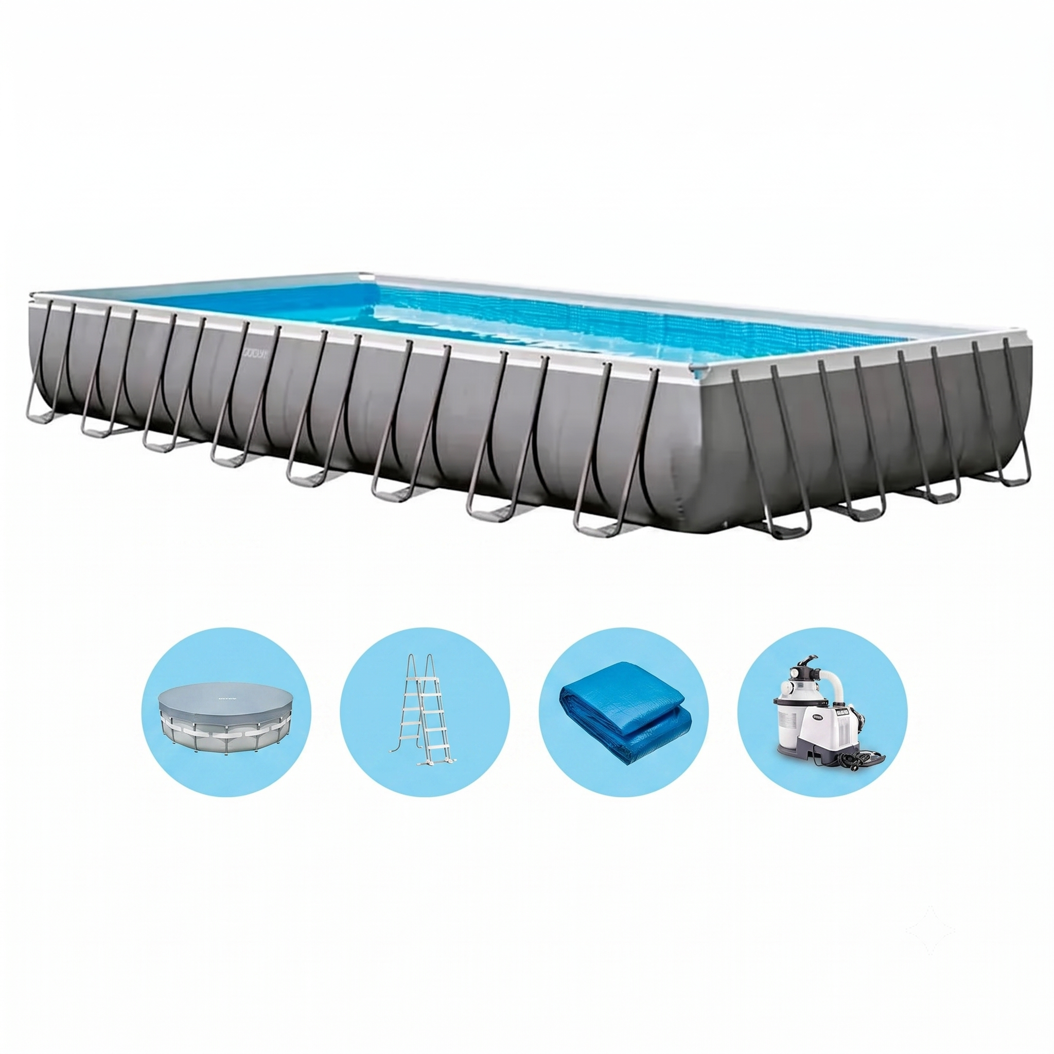 Intex Ultra XTR Frame zwembad - 975 x 488 x 132 cm - met zandfilterpomp en accessoires