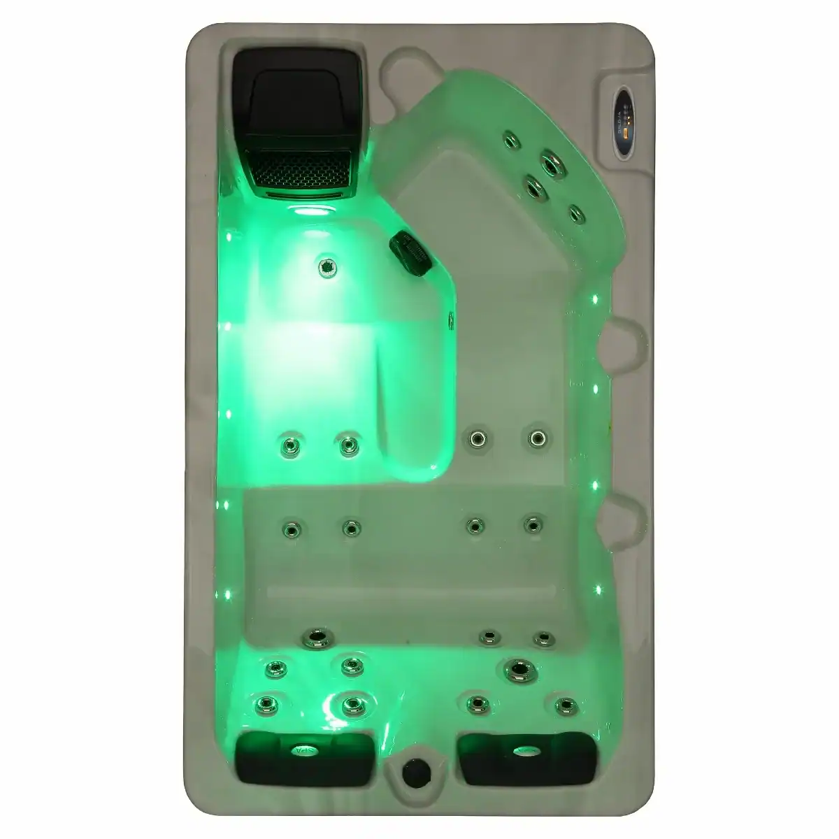 Luxe 3-persoons spa met LED-verlichting en massagejets.