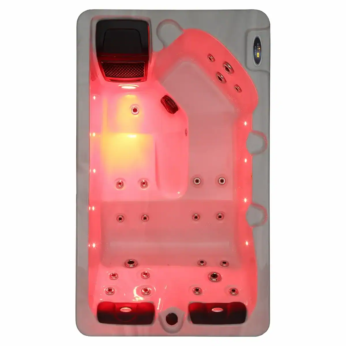 Luxe 3-persoons spa met LED-verlichting en massagejets.