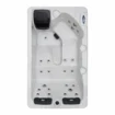 W'eau Hudson spa voor 3 personen met massagejets en controlepaneel.