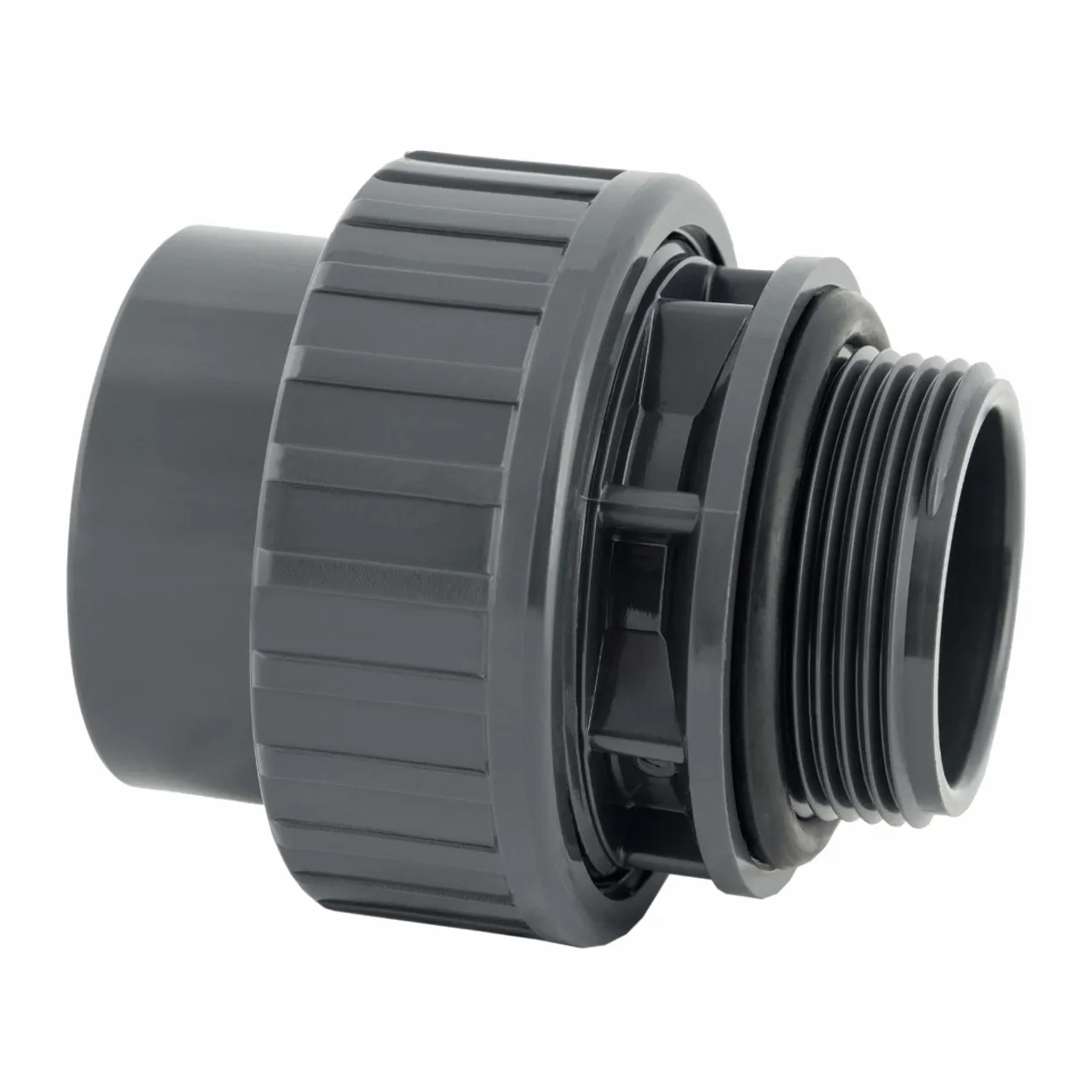 Koppeling met O-ring 50mm x 2" buitendraad 10bar - grijs
