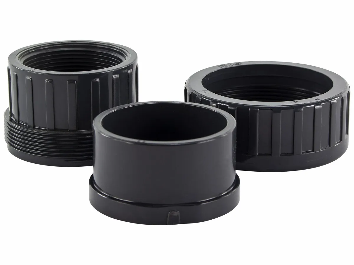 PVC 3/3 koppeling 50mm lijmverbinding x buitendraad 1,5"