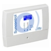 Digitale temperatuurregelaar voor zwembaden met LCD-display en bedieningsknoppen.
