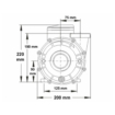 Spa massagepomp LX LP200, 2 PK, 1 snelheidsinstelling, technische tekening met afmetingen.