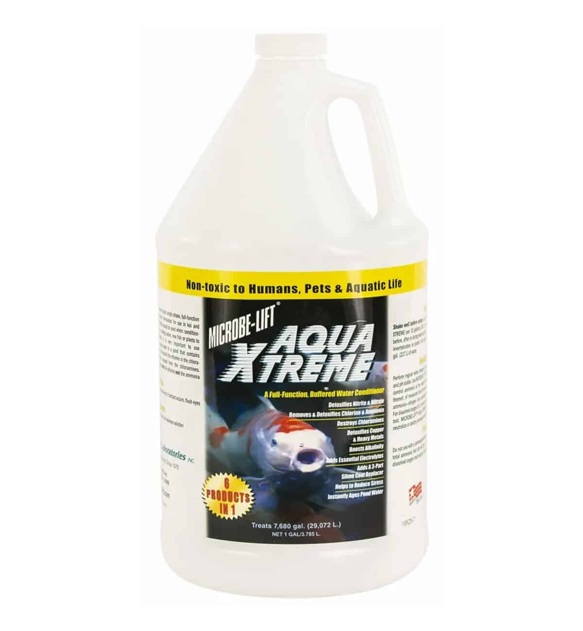 Microbe-lift aqua xtreme water conditioner 4L voor schoon en gezond zwembadwater.