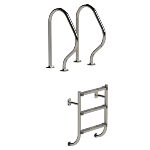 RVS zwembadtrap 3 treden voor veilige toegang tot het zwembad.