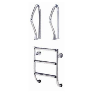 Zwembad trap en ladder set voor veilige toegang tot het zwembad.