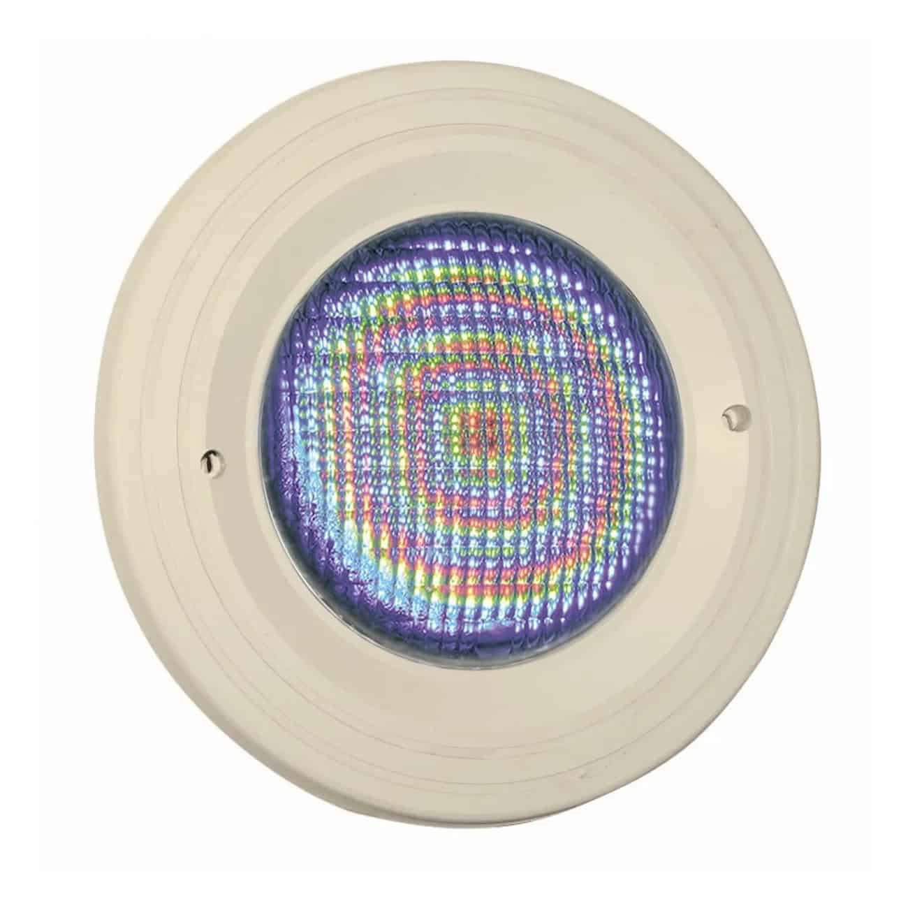 LED zwembadlamp met kleurrijk licht en inbouwset voor zand/beige zwembaden.