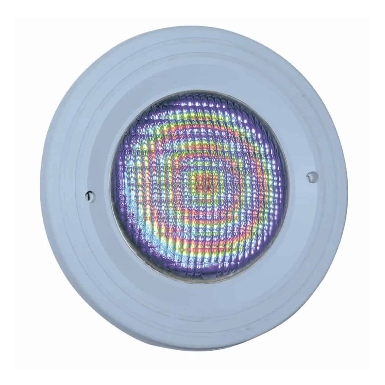 LED zwembadlamp inbouwset met kleurrijk licht, geschikt voor zwembaden.