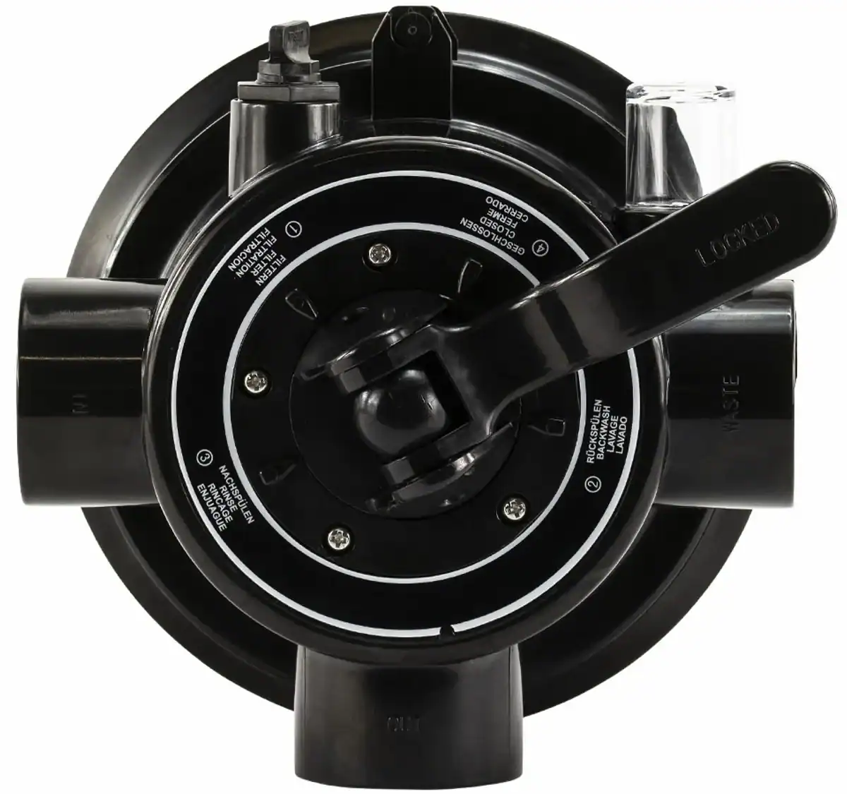 Mega 4-weg klep met klemdeksel 1,5" topmount voor FSP zandfilterset