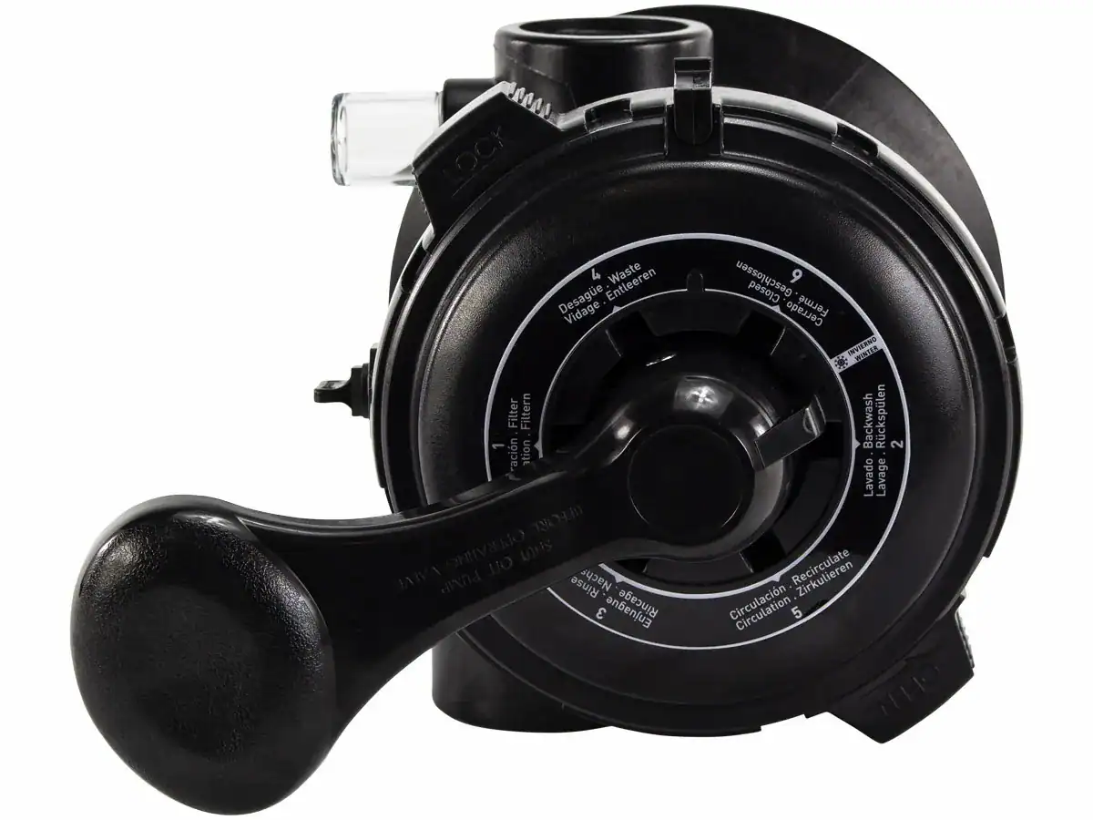 Mega+ 6-weg klep met klemdeksel voor MFV zandfilter, zwembadaccessoire.