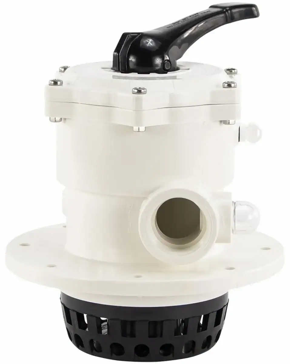 Praher 6-weg klep 1,5" voor zandfilter, geschikt voor topmount zwembadfilters.