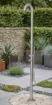 Alternatieve buitendouche in geborsteld RVS voor tuin en zwembad.