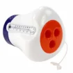 Elektronische chloor dispenser met thermometer voor zwembadwater.