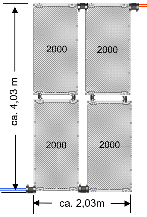 Zonneboiler set voor zwembadverwarming, inclusief 4 panelen van 2 m², ideaal voor efficiënt zonne-en.