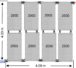 Zonneboilerset met 8 absorberpanelen, ideaal voor zonne-energie en verwarming van zwembaden tot 32 m.