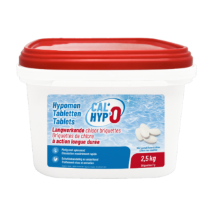 Zwembad chloor tabletten voor schoon en veilig zwemwater, 2,5 kg.