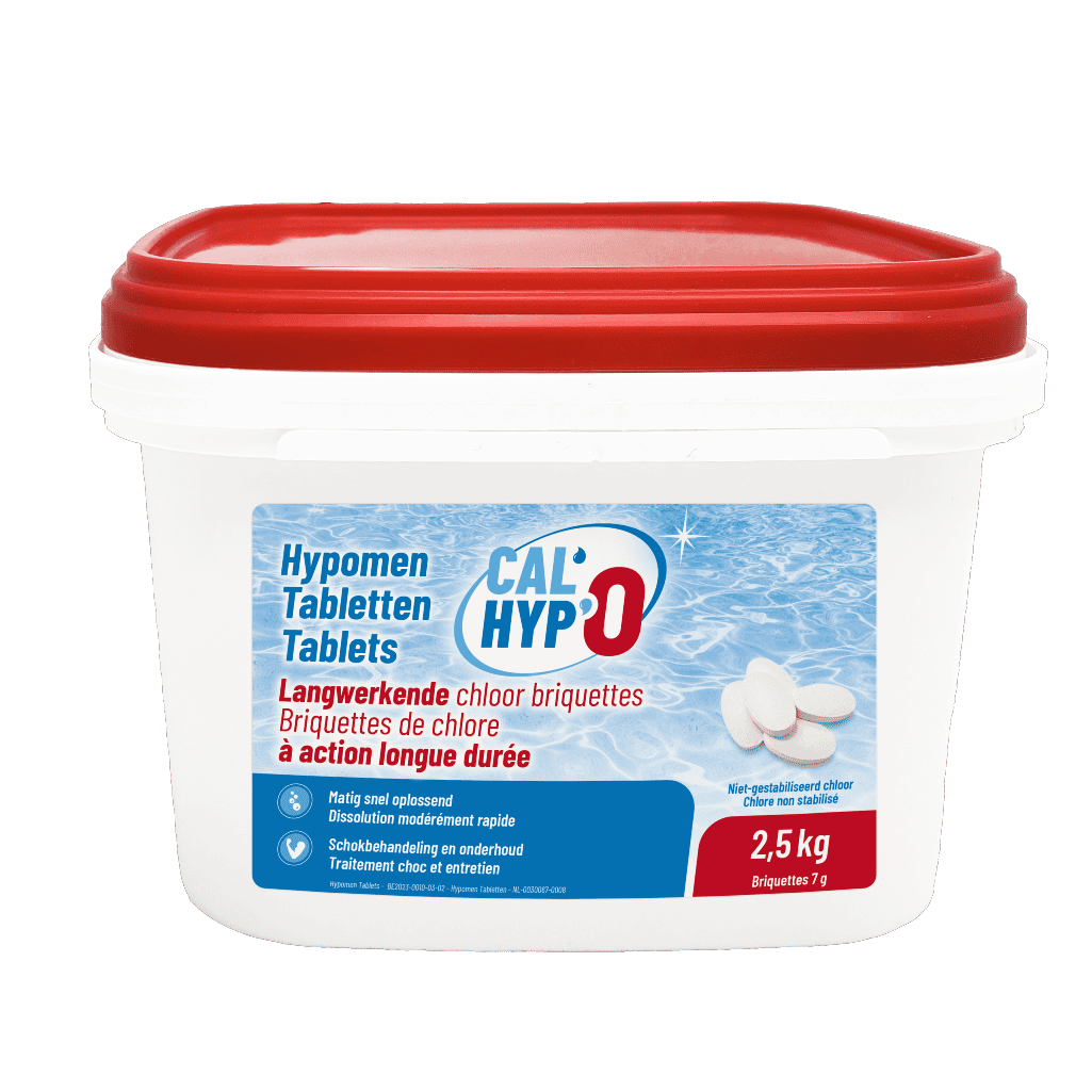 Zwembad chloor tabletten voor schoon en veilig zwemwater, 2,5 kg.