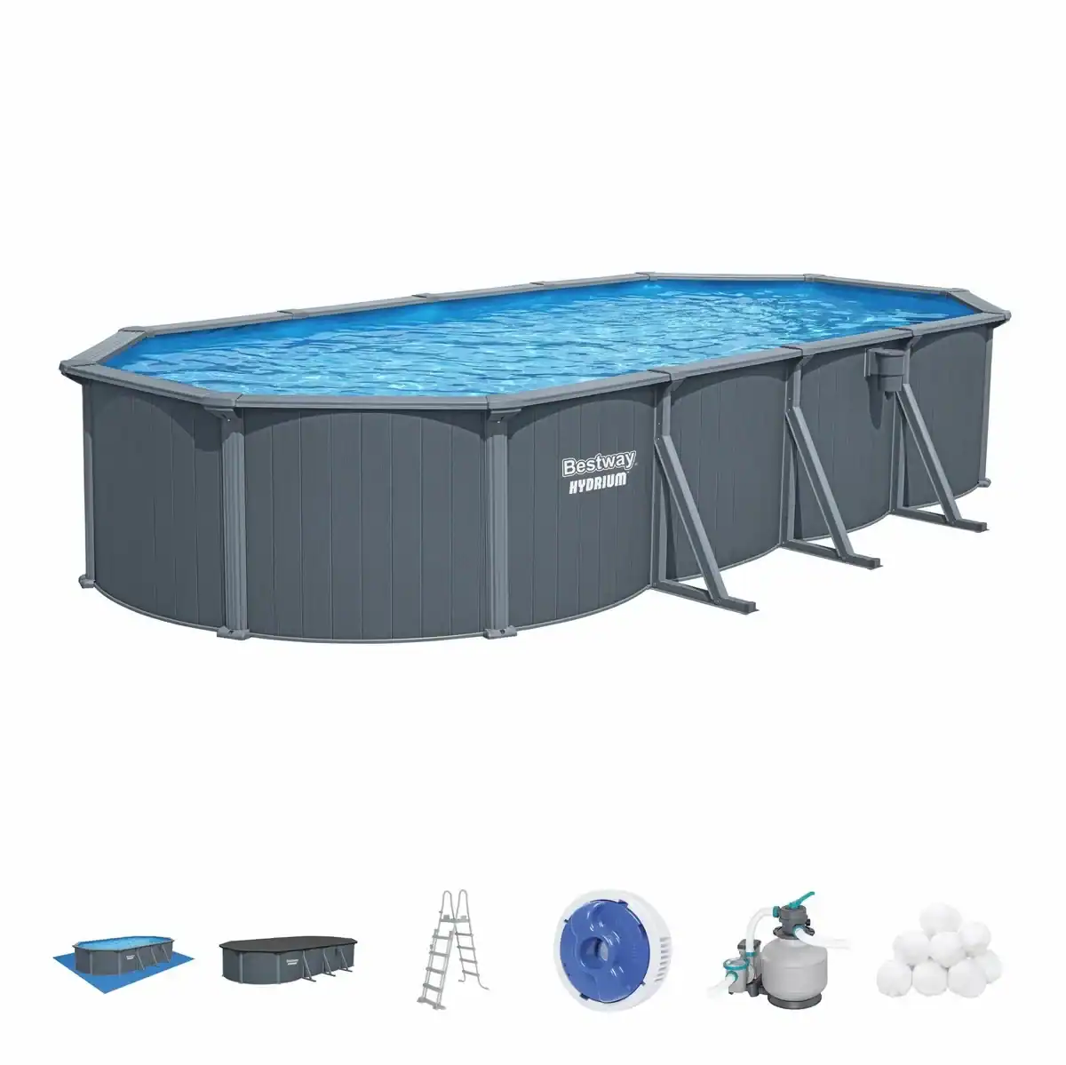 Bestway Hydrium zwembad 4,88m x 1,22m met filter en accessoires.