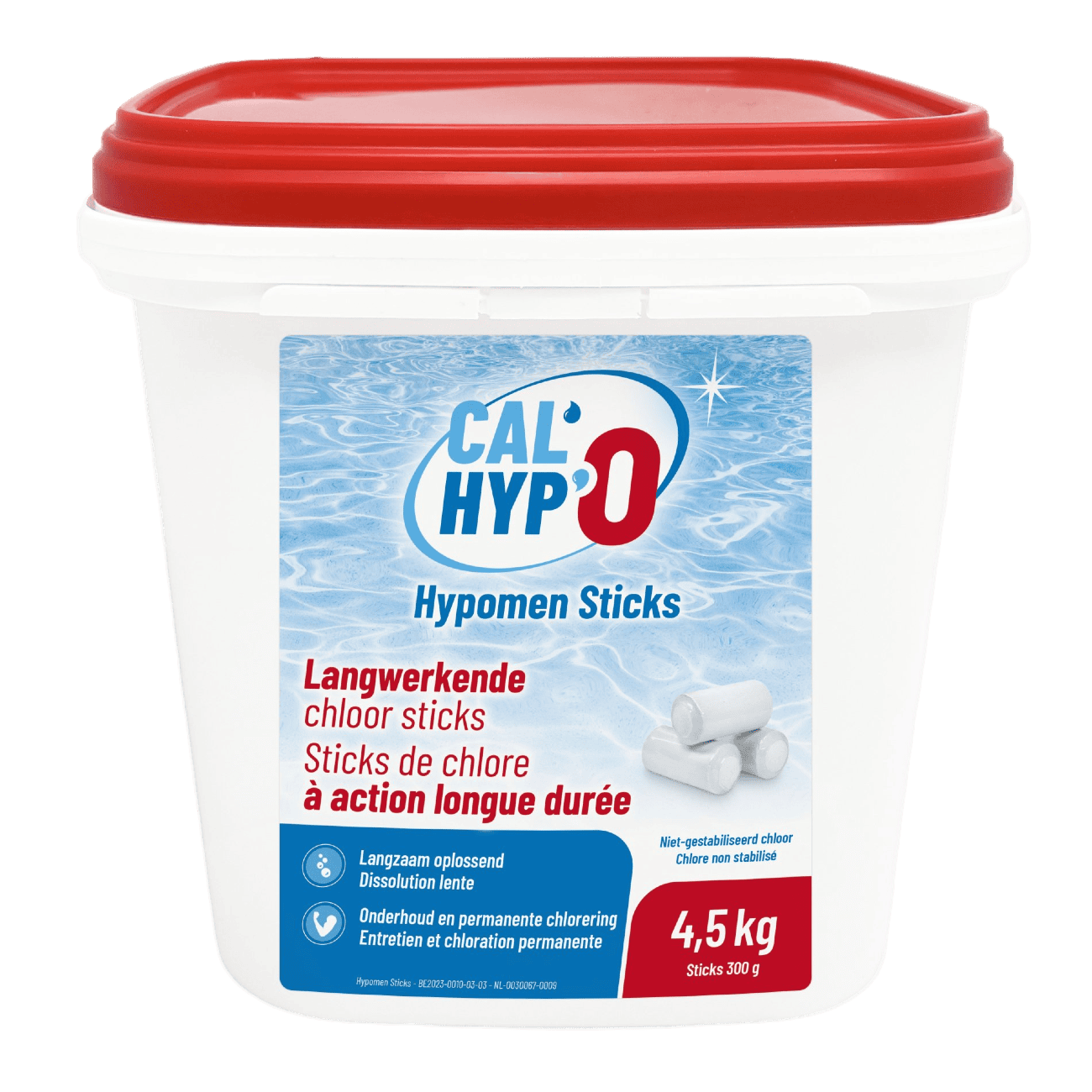 Cal-Hypo O chloorsticks voor zwembadonderhoud, 4,5 kg, langdurige werking.