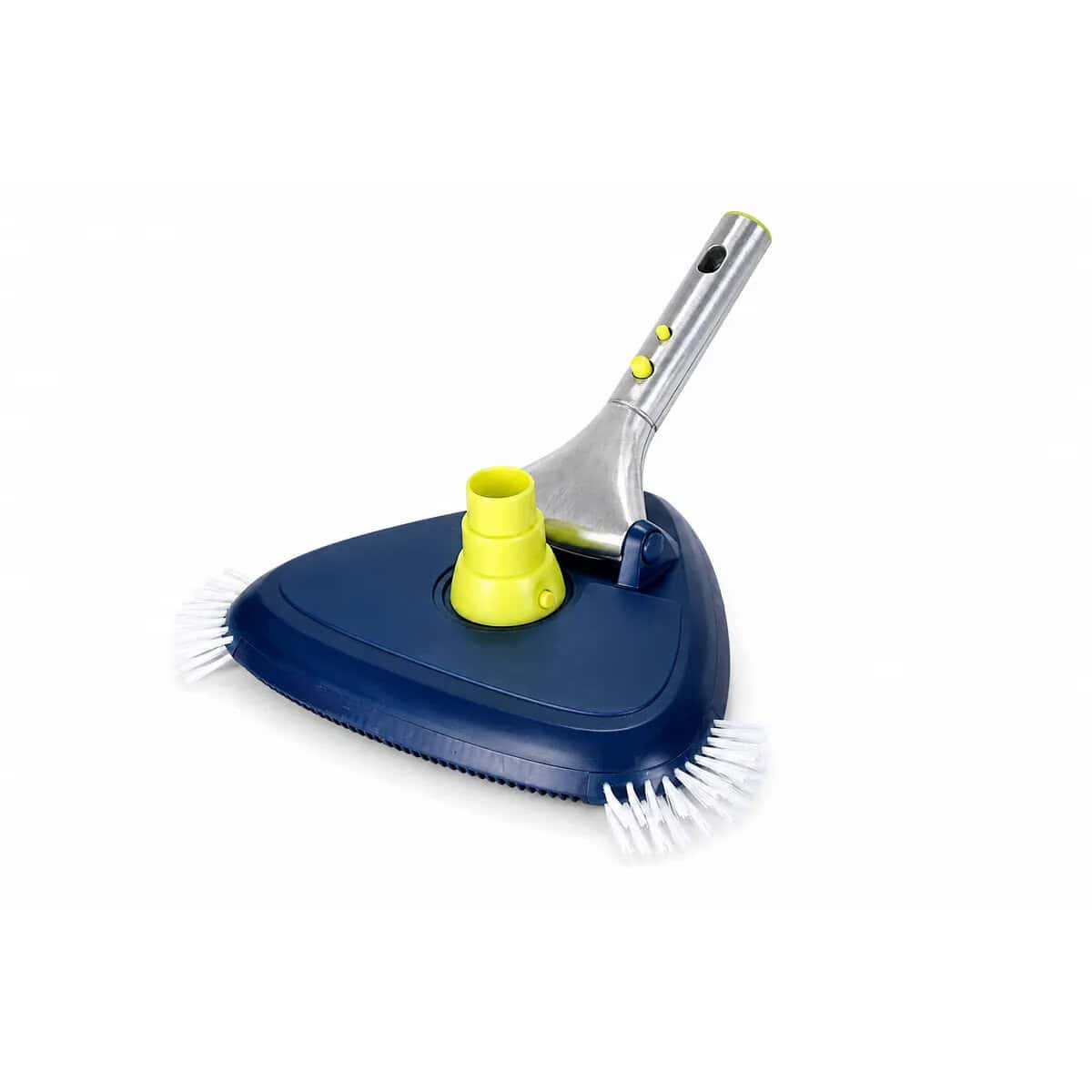 Zwembad schoonmaakrobot met borstel en slangaansluiting voor efficiënt onderhoud.