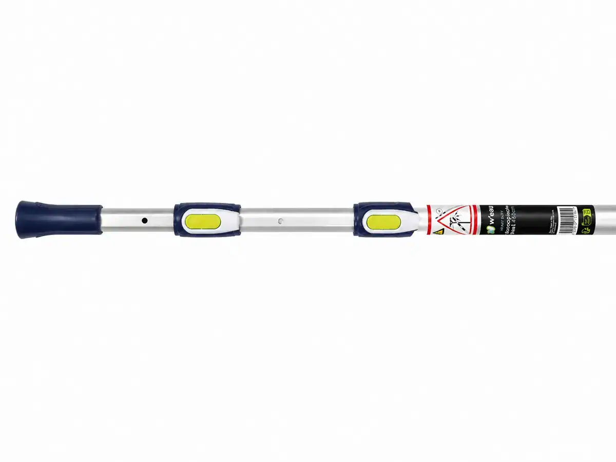 Telescopische zwembadreiniger voor schoonmaken van zwembaden, verstelbare steel en duurzame material.