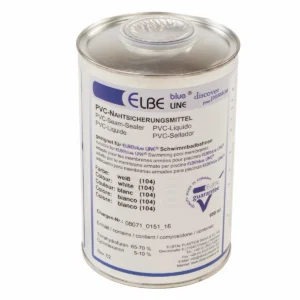 PVC zwembad sealer in blik, geschikt voor waterdichte afdichting van zwembaden.