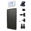 Complete zonneboilerset voor zwembadverwarming met zonnecollector en accessoires.