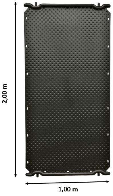 Zonnecollector voor zwembadverwarming, 16 m², zwart, met perforaties.