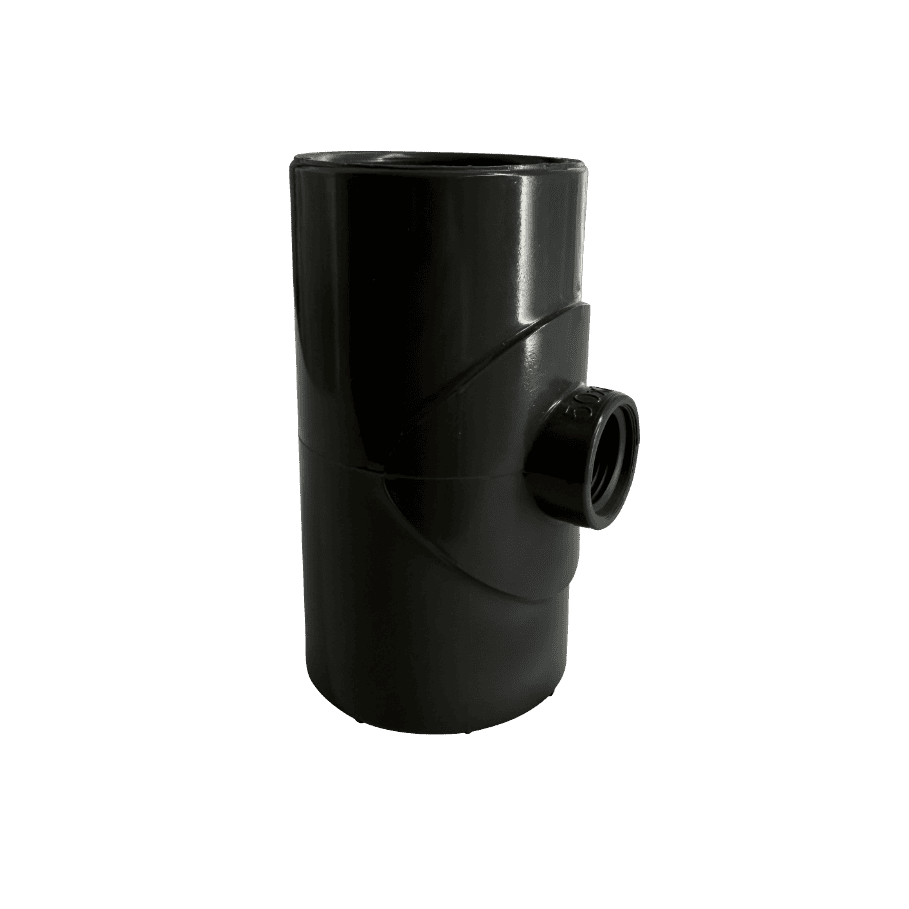 PVC T-stuk 90° Ø 50 mm met binnendraad voor zwembadinstallaties.