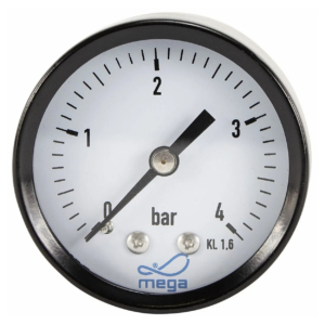 Drukmeter voor zwembaden, toont waterdruk in bar voor optimale waterbalans.