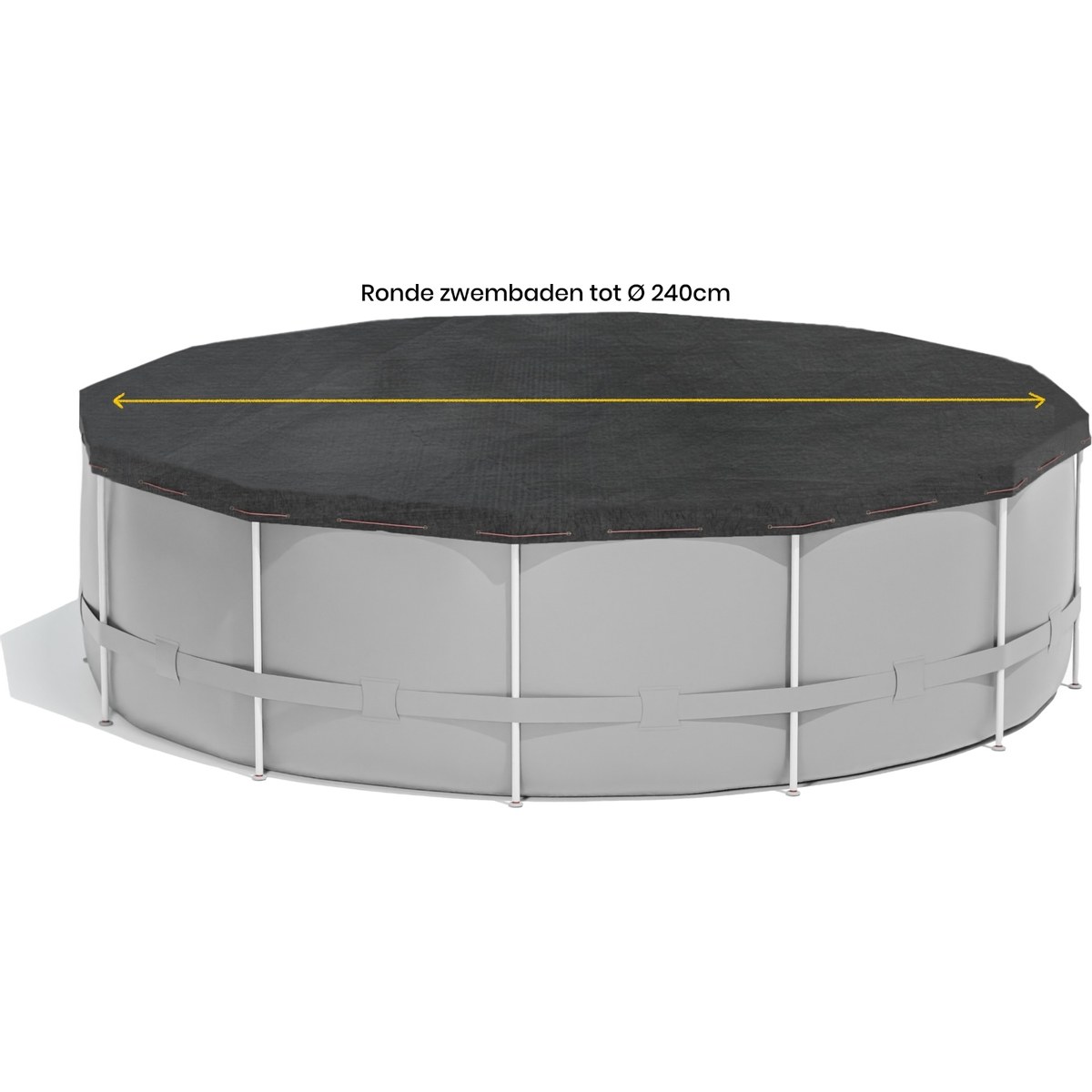Afdekzeil voor rond zwembad 240cm (zeilmaat 300)