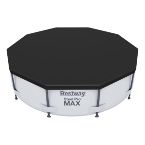 Zwemvijver cover voor Bestway Steel Pro MAX zwembad, beschermt tegen vuil en zonlicht.
