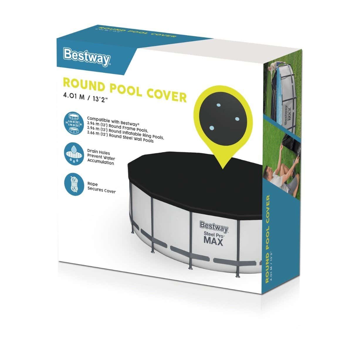 Bestway rond zwembad afdekking voor bescherming en warmte.