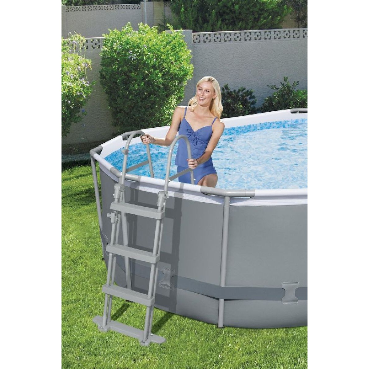Bestway Power Steel ovaal zwembad - 427 x 250 x 100 cm - met filterpomp en accessoires