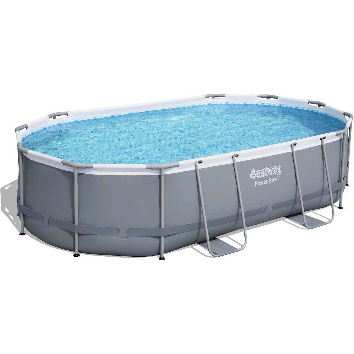 Bestway Power Steel ovaal zwembad - 488 x 305 x 107 cm - met filterpomp en accessoires