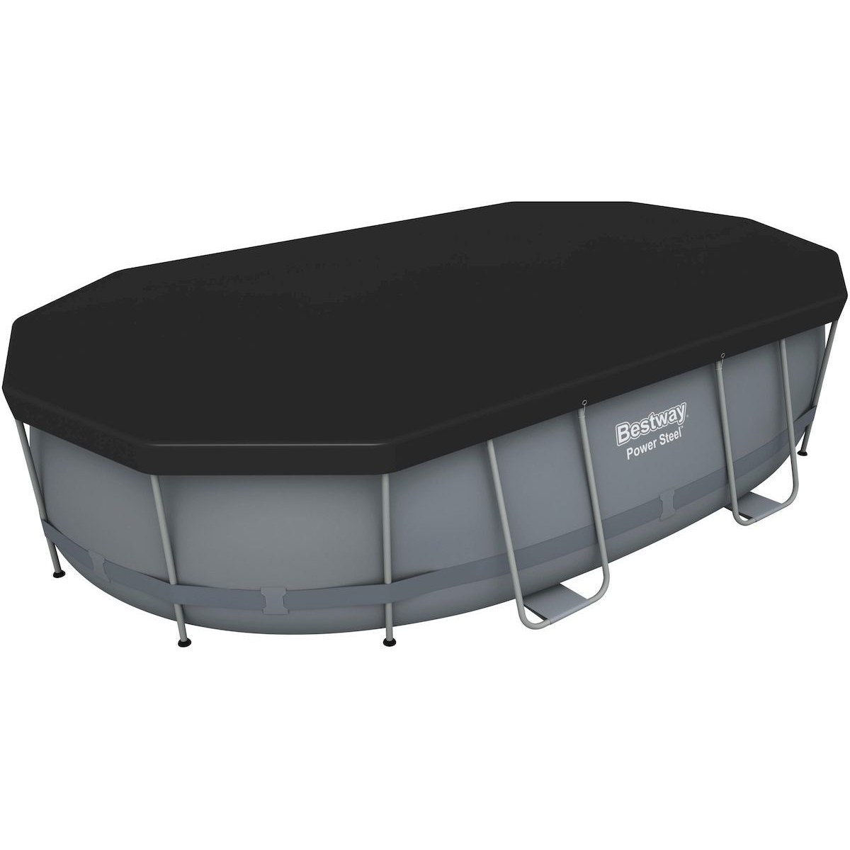Bestway Power Steel ovaal zwembad - 488 x 305 x 107 cm - met filterpomp en accessoires