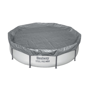 Zwembad Bestway Steel Pro Max met afdekking, geschikt voor zomerse verkoeling.