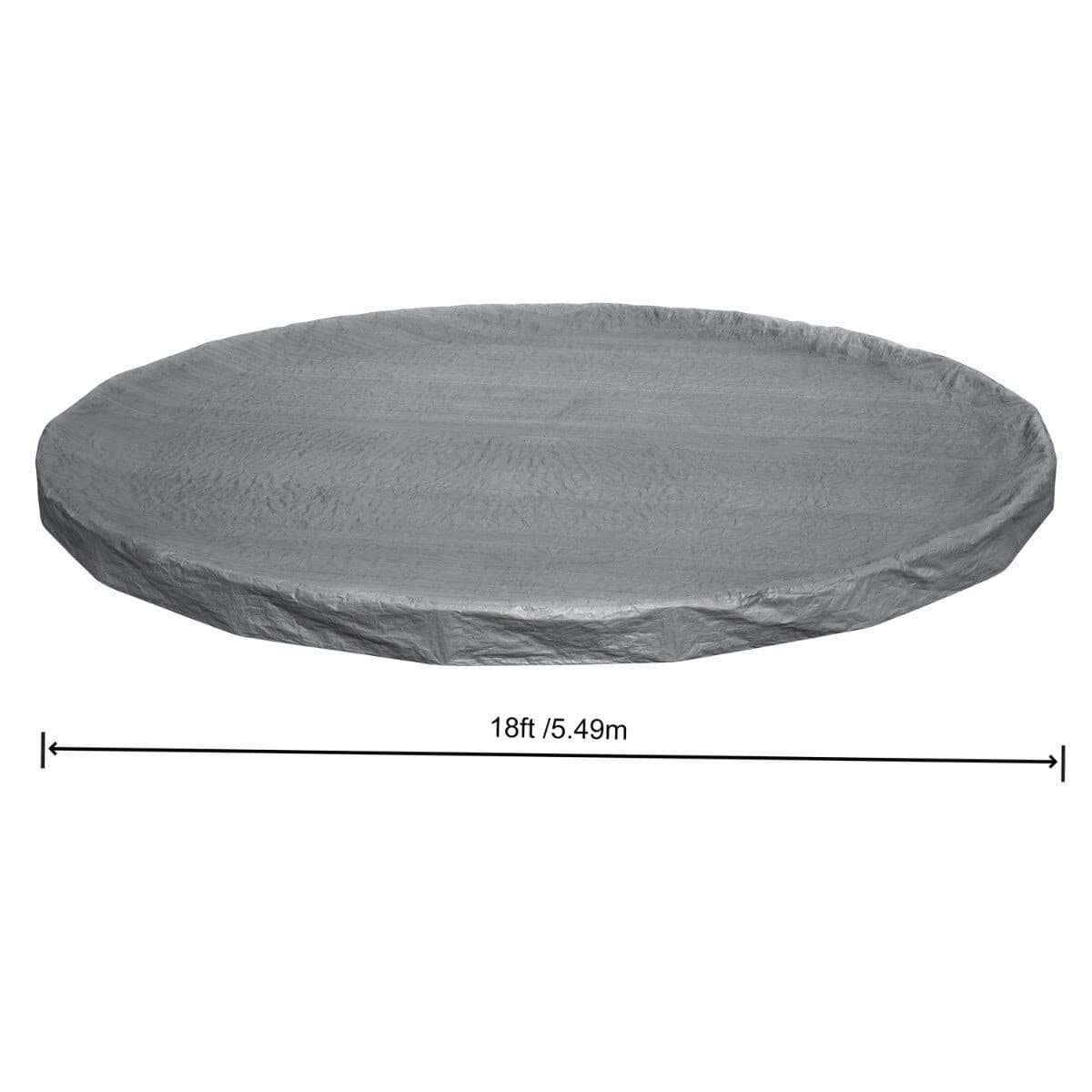 Groot zwembadzeil van 5,49 meter diameter, waterdicht en UV-bestendig.