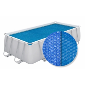 Zwembad met opblaasbare bodem en frame, ideaal voor zomerse verkoeling en ontspanning in je tuin.